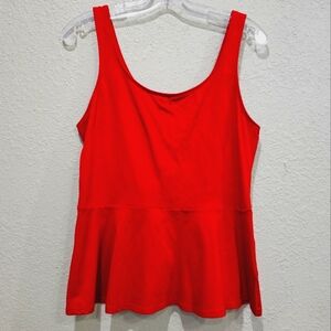 Sleeveless Red Peplum Top Size-Lg